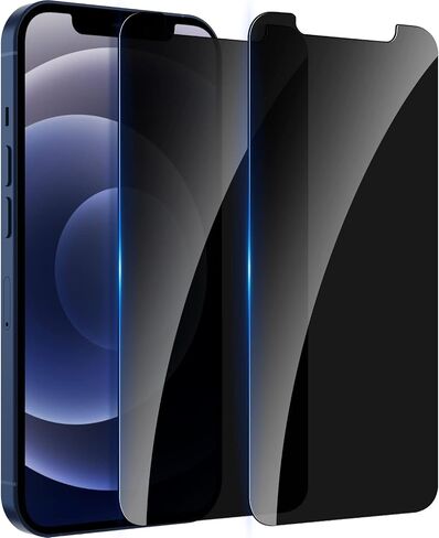 قطعتان من واقي شاشة الخصوصية لهاتف iPhone 12/12 Pro مقاس 6.1 بوصة، واقي شاشة مضاد للتجسس من الزجاج المقسى مقاوم للكسر/مضاد للخدش/حساس باللمس/بدون فقاعات هواء/سهل التركيب in Kuwait