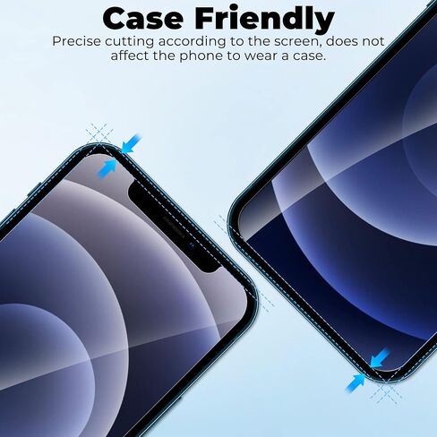 قطعتان من واقي شاشة الخصوصية لهاتف iPhone 12/12 Pro مقاس 6.1 بوصة، واقي شاشة مضاد للتجسس من الزجاج المقسى مقاوم للكسر/مضاد للخدش/حساس باللمس/بدون فقاعات هواء/سهل التركيب in Kuwait