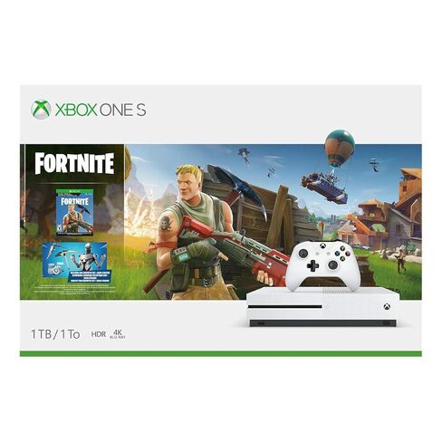 وحدة تحكم Xbox One S سعة 1 تيرابايت - حزمة Fortnite (توقف إنتاجها) (تم تجديدها) in Kuwait