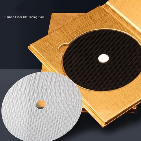 EVGATSAUTO HiFi CD Tuning Mat، مثبت قرص من ألياف الكربون 0.2 مم، مثبت DVD مع امتصاص الاهتزاز لتحسين وضوح الصوت والتشويه المنخفض (فضي) in Saudi Arabia
