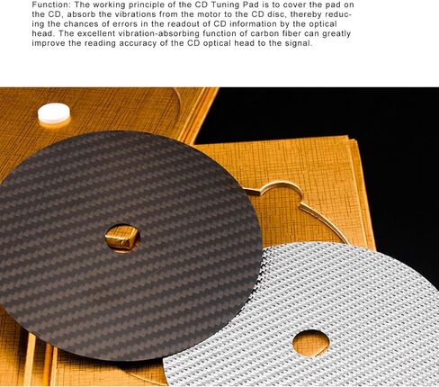 EVGATSAUTO HiFi CD Tuning Mat، مثبت قرص من ألياف الكربون 0.2 مم، مثبت DVD مع امتصاص الاهتزاز لتحسين وضوح الصوت والتشويه المنخفض (فضي) in Saudi Arabia