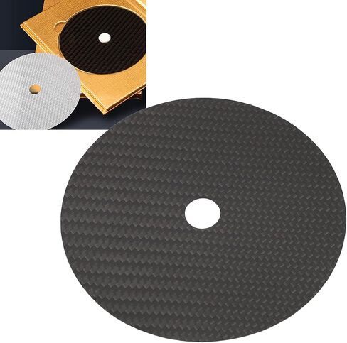 EVGATSAUTO HiFi CD Tuning Mat، مثبت قرص من ألياف الكربون 0.2 مم، مثبت DVD مع امتصاص الاهتزاز لتحسين وضوح الصوت والتشويه المنخفض (فضي) in Saudi Arabia