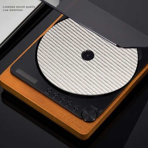 AYNEFY من ألياف الكربون CD حصيرة من ألياف الكربون مثبت القرص 0.2 مم لوحة ضبط مع امتصاص الاهتزاز لمشغلات أقراص DVD CD تعمل على تحسين وضوح الصوت فتحة مركزية 15 مم (أسود) in Saudi Arabia