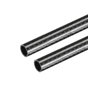 uxcell Carbon Fiber Round Tube 12x10x500mm 3K Roll Wrapped Glossy Surface for RC Airplane Quadcopter 2Pcs