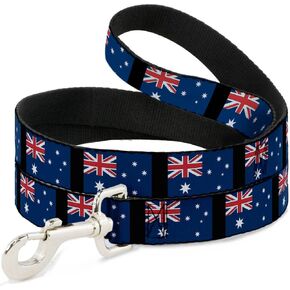 Buckle-Down Pet Leash - Australia Flags - 6 Feet Long - 1" Wide