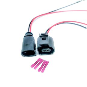1J0 973 702 1 J0 973 802 Female & Male 2 pin Connector Outer Ambient Air Temperature Sensor with Plug Pigtail for Replace 1J0973702 1J0973802
