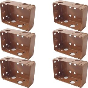 TIHOOD 6PCS 2Inch Blind Brackets Low Profile Box Mounting Bracket for Window Blinds (Brown)