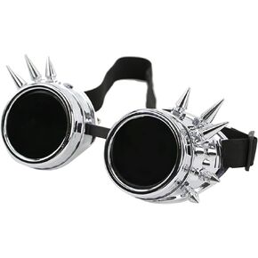 TOSGMLOUS Vintage Steampunk Goggles Glasses with Rivet for Men Women Halloween DIY Gothic Cosplay Costume Punk Style Eyewear