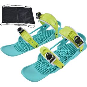 Ski Skates for Men Women Kids, Adjustable Short Mini Ski Skates, Winter Outdoor Skiing Mini Sled Snowboard Sled Shoes, Skiskates Mini Snowboard Snowskates