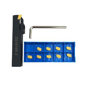 Zouzmin Grooving Slotting Tool Cut Off Lathe Turning Tool Holder 5/8 Shank ZQ1616R-2/3 with 10 pcsSP200/300 Carbide Turning Inserts Grooving Parting Blade (5/8 Shank Tool Holder with SP300 Inserts)