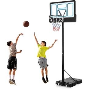 YITAHOME Basketball Hoop Outdoor 10 FT Adjustable, Portable Basketball Goals for Outside, 4.4-10FT Height Adjust, 44in Backboard and 18in Rim