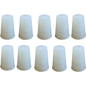 PUL FACTORY Solid Silicone Stopper, Pack of 10, White, No.3