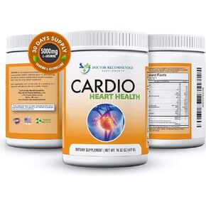 DOCTOR RECOMMENDED SUPPLEMENTS Cardio Heart Health Powder – L-Arginine Supplement 5000mg & L-Citrulline 1000mg, (Pack of 3-16.82 oz / 50.46 oz)