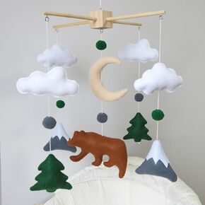 Woodland Bear Mobile for Crib Woodland Baby Mobile Woodland Theme Nursery Décor