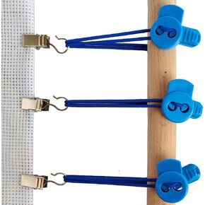 8 Set Cross-Stitch Side Clips, Universal Canvas Clips for Needlework/Cross Stitch/Embroidery, Adjustable Fabric Fastening Clip, Cross Stitch Fabric Holders Accessories (Blue)