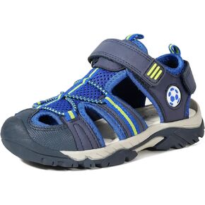 TZJS Girls Boys Sandals Kids Closed Toe Outdoor Hiking Sandal Lightweight Athletic Adjustable Straps Summer Shoes for Toddler/Little Kid