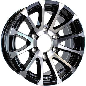 eCustomRim Aluminum Boat Camper Trailer Rim Wheel 6 Lug 15 in. Avalanche V-Spoke/Black
