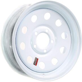 eCustomRim Trailer Rim Wheel 15 in. 15X6 5 Lug Hole Bolt Steel Highway Wheel White Modular