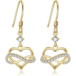 14k Solid Yellow Gold Flower/Infinity Heart/Cross/Leaf Earrings For Women, Dainty Simple Jewelry Gifts For Girls Her in Saudi Arabia