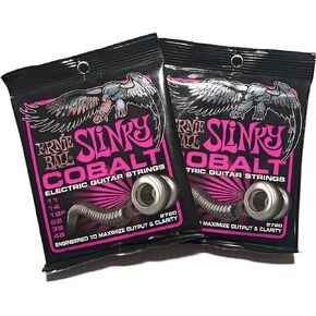 Ernie Ball 2720 Power Slinky Cobalt Electric Guitar Strings 11-48 2 Pack