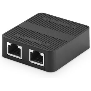 Binardat 1 to 2 Network Splitter, 3 Port Ethernet Switch, 10/100Mbps, Type-C Power Supply, Mini Size Plug and Play