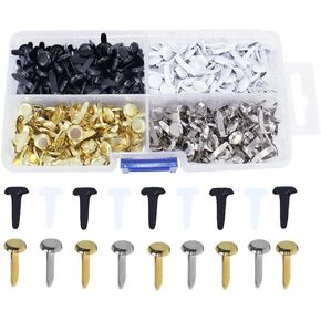 صندوق واحد (400 قطعة) من ARTCXC، 4 ألوان 8 مم، مشابك تثبيت ورقية لحرف القصاصات اليدوية - أسود، أبيض، ذهبي، فضي، كل لون 100 قطعة in Kuwait