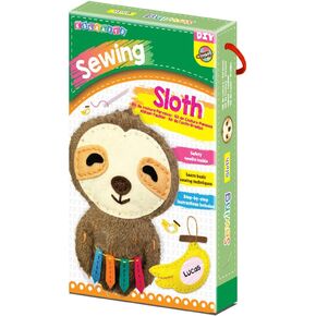 C.S. Kids Magic World DIY Personalised Sewing Kit - SA18 My Sloth |Frist Sewing Arts & Crafts Gifts | Educational Sewing Kit for Kids (Safety Needle & Instruction Included)