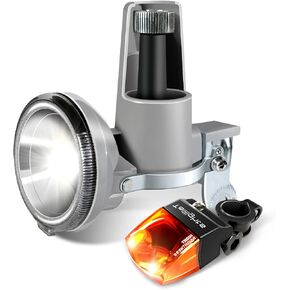 Bike Lights Front and Back, Fully Dynamo Bike Light Set, Motorized Friction Generator, 200 Lumens, Waterproof, Easy to Install, Never Need Battery Bike Light
