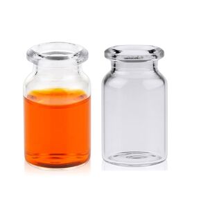 PEKYBIO 20mm, Borosilicate Glass Standard Crimp Headspace Vial,10ml Capacity,Flat Bottom,Beveled Finish, 22.5x46mm, Pack of 100