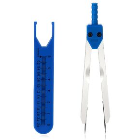 Electrocardiogram Caliper EKG ECG Calipers Measuring Tool with Ruler Electrocardiogram Drafting Divider for Doctors, Nurses, Medical Students (1 Pack, Blue)