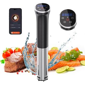 WIFI Sous Vide Cooker, Sous Vide Machine 1100W, Ultra-quiet, Fast-Heating Immersion Circulator with Recipes (App Included), Accurate Temperature, Digital Timer, IPX7 Waterproof