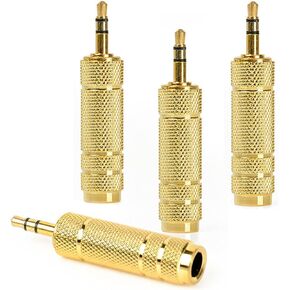 tsrqponmlkjlh 4pack 3.5mm to 1/4 Adapter 1/8 Male to 1/4 Female Headphone Jack Adapter Stereo Audio Adapter Jack Plug