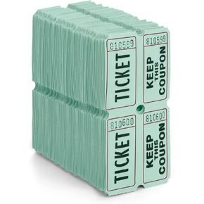 HENRY DOTS 50/50 Double Raffle Tickets - Pink - 100 Ticket Count Per Pack - Easy Tear Away Stubs for Contact Info - Raffle Drum Tickets for Drinks, Carnival, Chinese Auction, Events