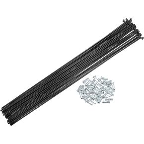 X AUTOHAUX 40pcs 14G J Bend Bicycle Steel Spokes 288mm 11.34" Cycle Spokes with Brass Nipples Steel Spokes for Mountain Bike MTB