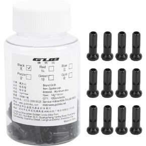 Mtb 27.5 Spokes,Spokes Nipples + The Bicycle Spoke Nipples, 100 PCS. GUB 100Pcs Aluminum Alloy Cap Cover Nipple Accessories (Black)