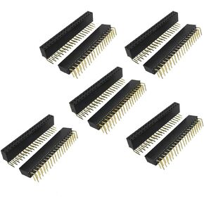 uxcell 10 Pcs 2x20 Pin 2.54mm Pitch Dual Row Right Angle Female Headers