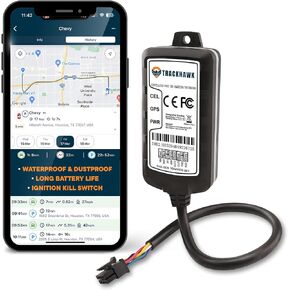 Trackhawk Waterproof GPS Tracker with Kill Switch - Real-Time Asset Tracking for Vehicles, Motorcycles, Boats - Easy Plug & Play Installation - Extended Battery Life - Subscription Required