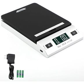 Acteck A-CK65BS 65LBx0.1OZ Digital Shipping Postal Scale with Batteries and AC Adapter, Black Silver