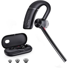 Yealink Bluetooth Headset, Wireless Bluetooth Earpiece with Four Noise Canceling Microphones, Handsfree, Mute Function, Connect to Cell Phone iPhone Android Driving Business Office