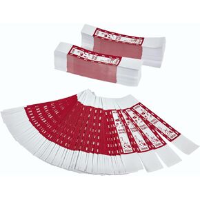 MOOLAH Self-Sealing Currency Bands, Red, 500, Pack of 1000 (729200500)