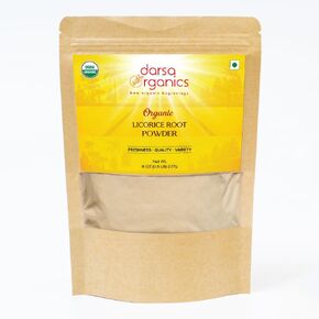Darsa Organics Licorice Root Powder | 8 oz Resealable Pouch | USDA Organic | Non-GMO | Chemical-Free | Gluten Free| Herbal Supplement