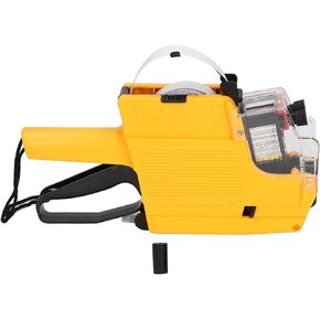 Garosa MX6600 Price Tag Gun 2 Lines 10 Digits Labeling Machine Double Line Price Label Paper Labeler Marker Attacher Tool for Office Grocery Retail Store with Ink Roller(Yellow)
