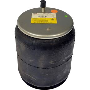 Dayton Parts 452-1096L Air Spring, Rolling Lobe, Aluminum Piston, 12.4" Static Height, 9" Top Plate Diameter, 9.75" Piston Diameter, One Stud and One Locator Pin Top Plate, Four Holes Piston