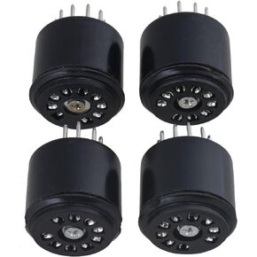 Bstinay 4pcs Black Bakelite Vacuum Tube Socket Saver Base 9 Pin Tube Testers Fits 12AX7