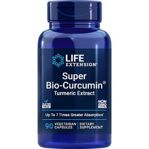Life Extension Super Bio-Curcumin Turmeric Extract 400mg, 90 Veg Caps - Vegetarian Capsules - Non-GMO - Highly Absorbable