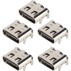 5PCs Replacement Charging Port Assembly for PS5 Controller, Repair Part USB C Adaptor Charger Socket