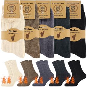 Belloxis 5 Pairs Alpaca Socks Women Wool Socks for Women Thermal Socks Winter Socks Warm Socks Cozy Socks Thick Socks Women Socket Set Boot Socks Birthday Gifts for Women