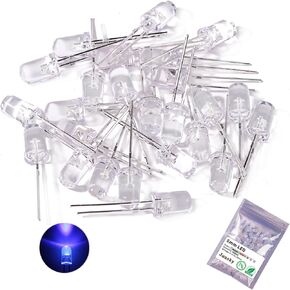 150pcs 5mm LED Diode Lights,Clear LED Light Emitting Diodes for Science Experiment DIY Projects
