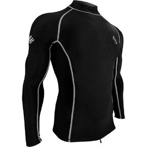 Platinum Sun Unisex Thermal Swim Shirt for Men & Women Cold Water Rash Guard, Fleece Lining UPF50