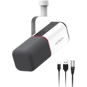 IXTECH Cardioid Dynamic Microphone with Mic Cover, Vocal USB XLR Microphone for Podcasting, Streaming, Recording, Gaming and Voice-Over (White)